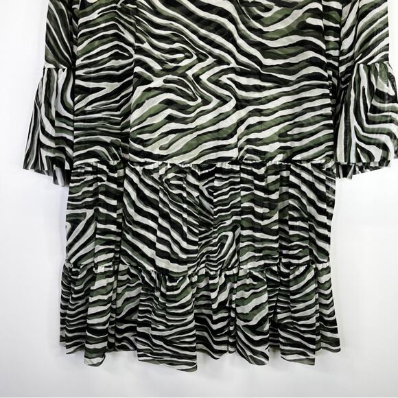 Coco Reef Enchant Zebra print Tiered Swim Dress cover up - L - Picture 9 of 11